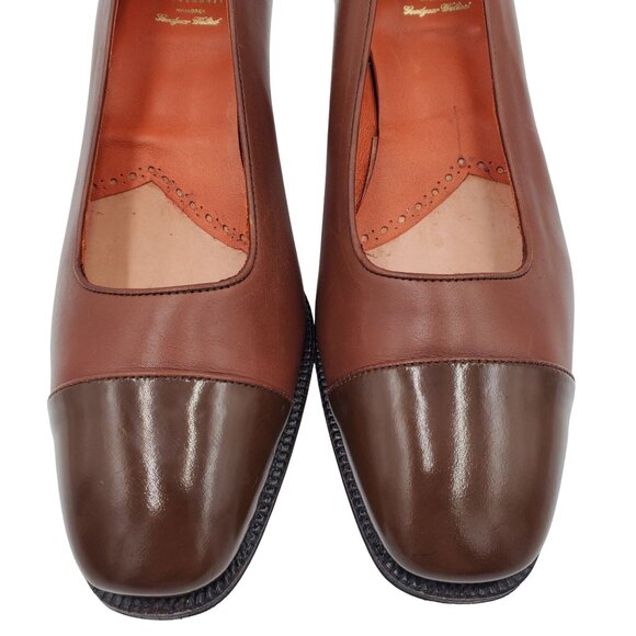 Carmina Shoemaker Women's 6 Brown Leather Cap-toe Dress Pumps Heels Shoes UK 3.5 - Picture 2 of 14